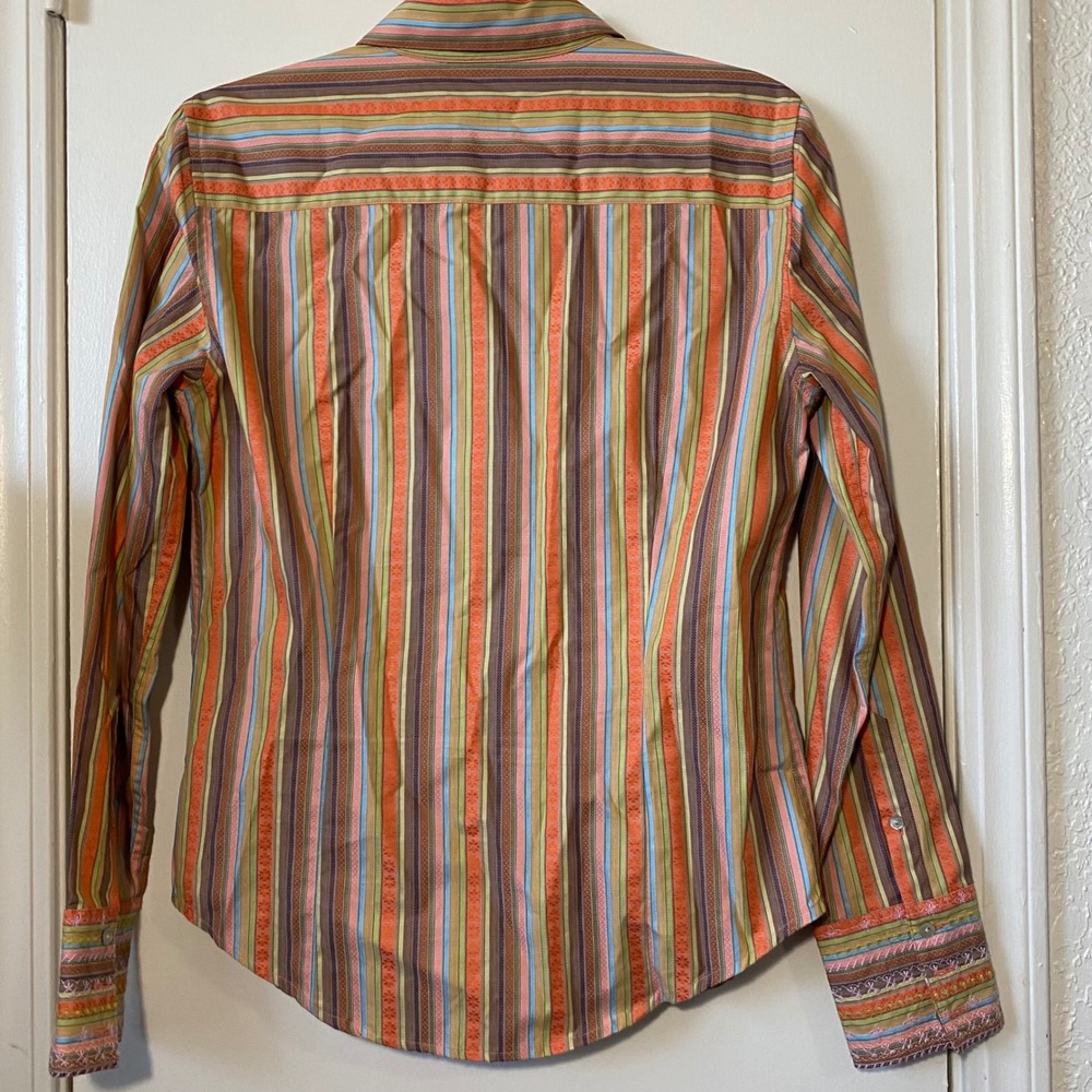 Robert Graham Women's‎ Button Up Long Sleeve Multicolor Striped Blouse Top - Picture 8 of 8